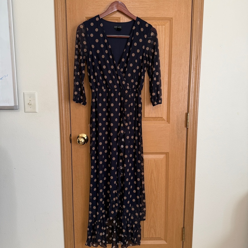 Kate and Lily Navy Polka Dot Maxi Dress